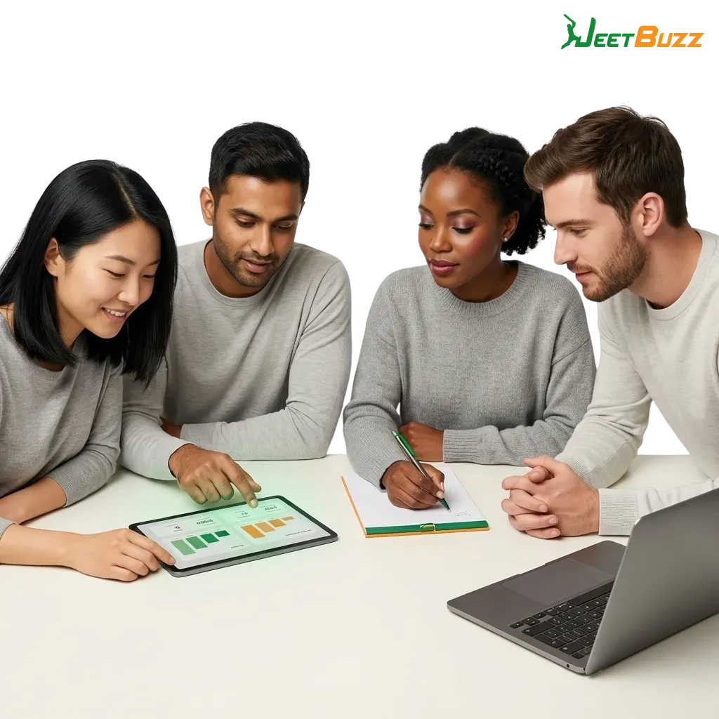 Jeetbuzz logo and gaming interface showing sports betting and casino games available in Bangladesh with mobile app