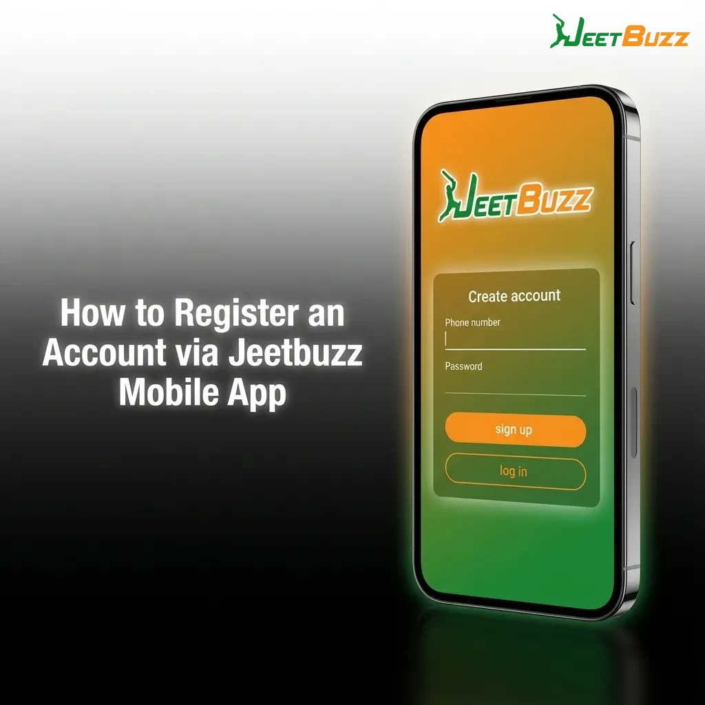 Step-by-step guide showing how to register a new Jeetbuzz account using the mobile app with phone verification — Jeetbuzz in Bangladesh