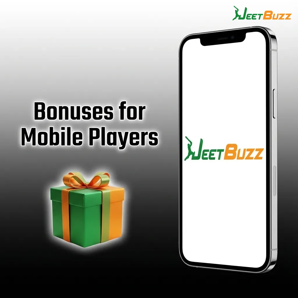 Mobile app displaying promotional bonuses including welcome package, deposit bonus, and free bet offers for players — Jeetbuzz in Bangladesh