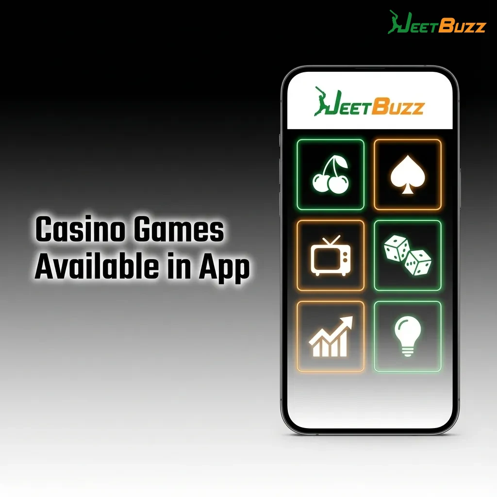 Jeetbuzz Bangladesh casino app interface showing game categories including slots, live dealer tables, and popular titles