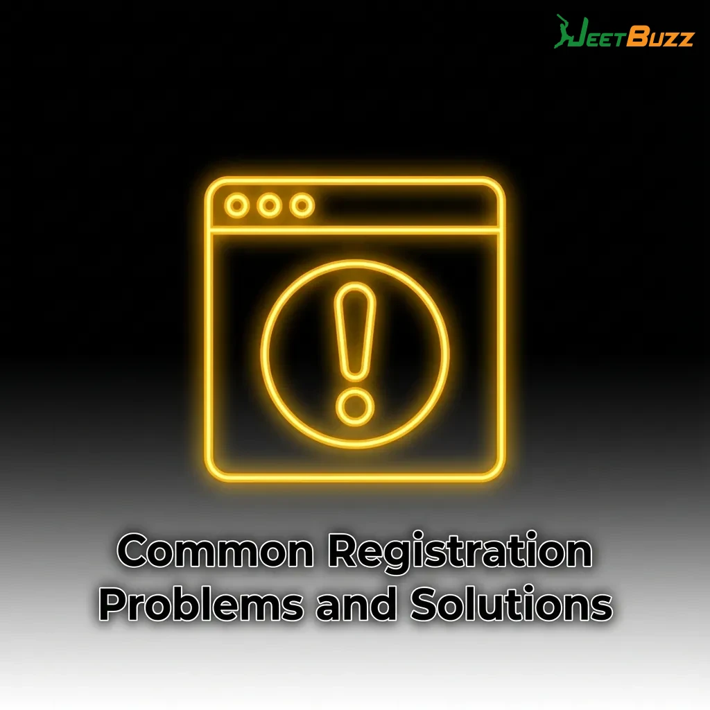 Troubleshooting guide showing common registration problems with step-by-step solutions for verification and login issues — Jeetbuzz in Bangladesh