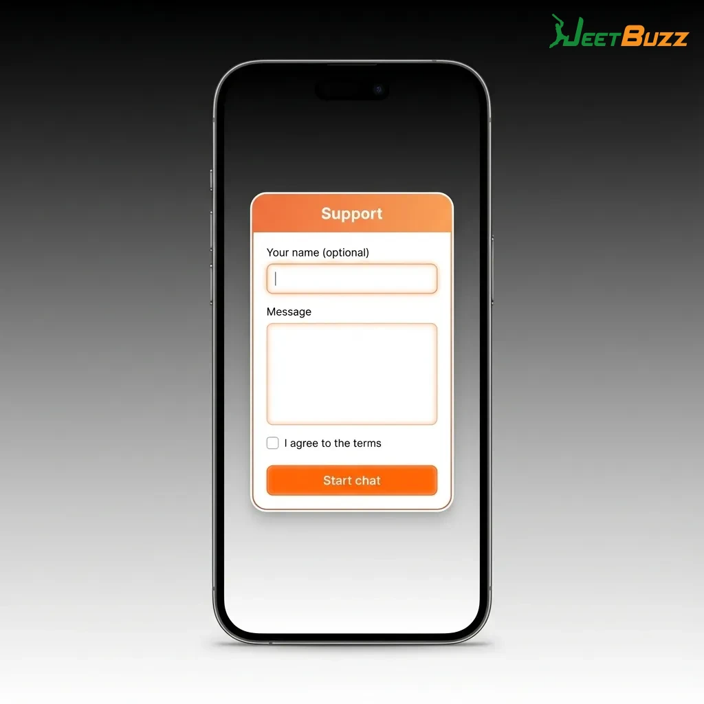 Jeetbuzz Bangladesh customer support contact methods showing 24/7 live chat, email, Telegram, and phone options with response times
