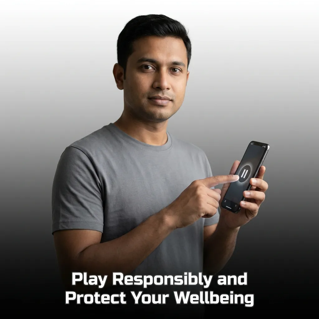 Person setting gambling limits on smartphone with financial tracker showing responsible gaming budget management — Jeetbuzz in Bangladesh