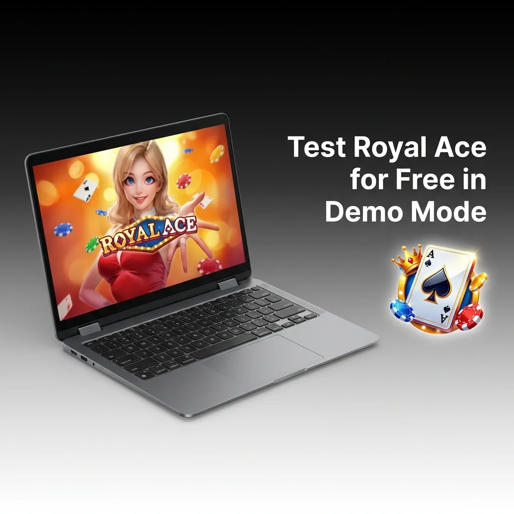 Player testing Royal Ace casino game in free demo mode with virtual credits on screen — Jeetbuzz in Bangladesh